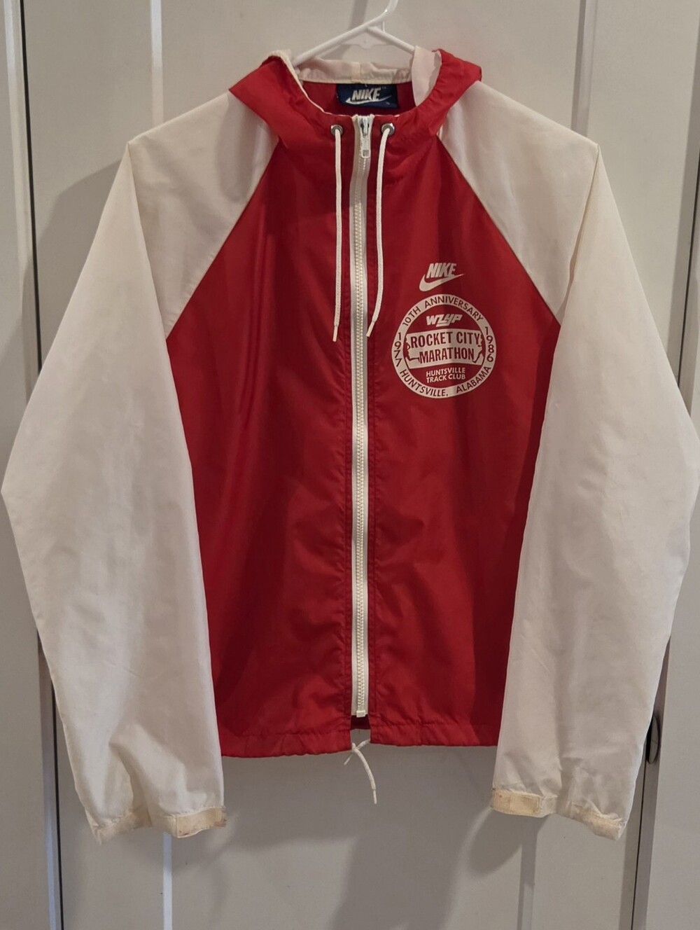 Vintage 1986 Nike Huntsville Alabama Marathon Full-Zip Running Jacket - Small
